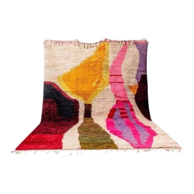 Handwoven rug 140x260 cm, wool, multicolor, Morocco - DIMENSION