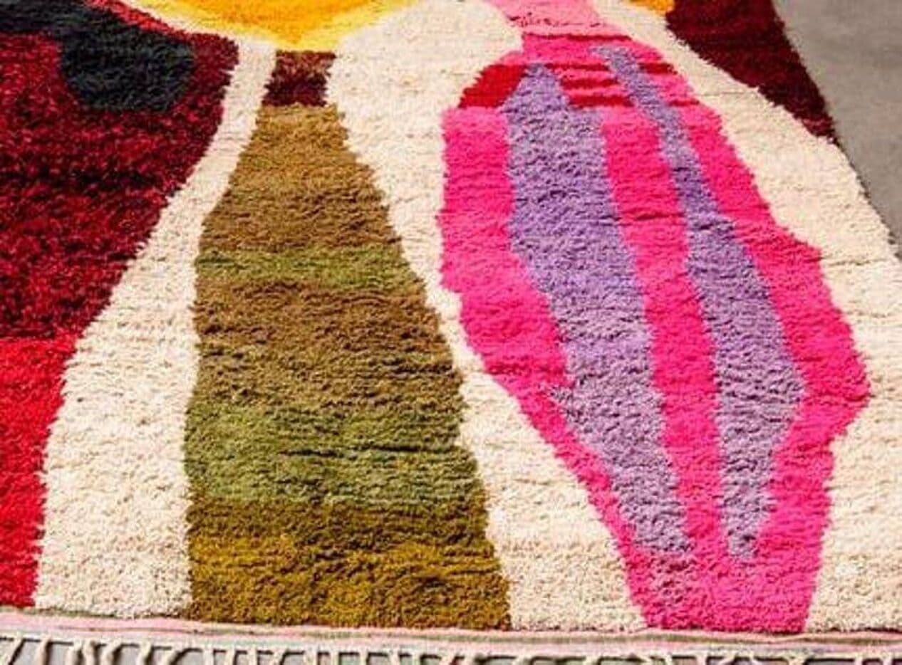 Handwoven rug 140x260 cm, wool, multicolor, Morocco - 207784