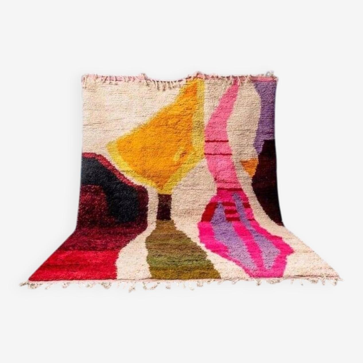 Handwoven rug 140x260 cm, wool, multicolor, Morocco - 207781