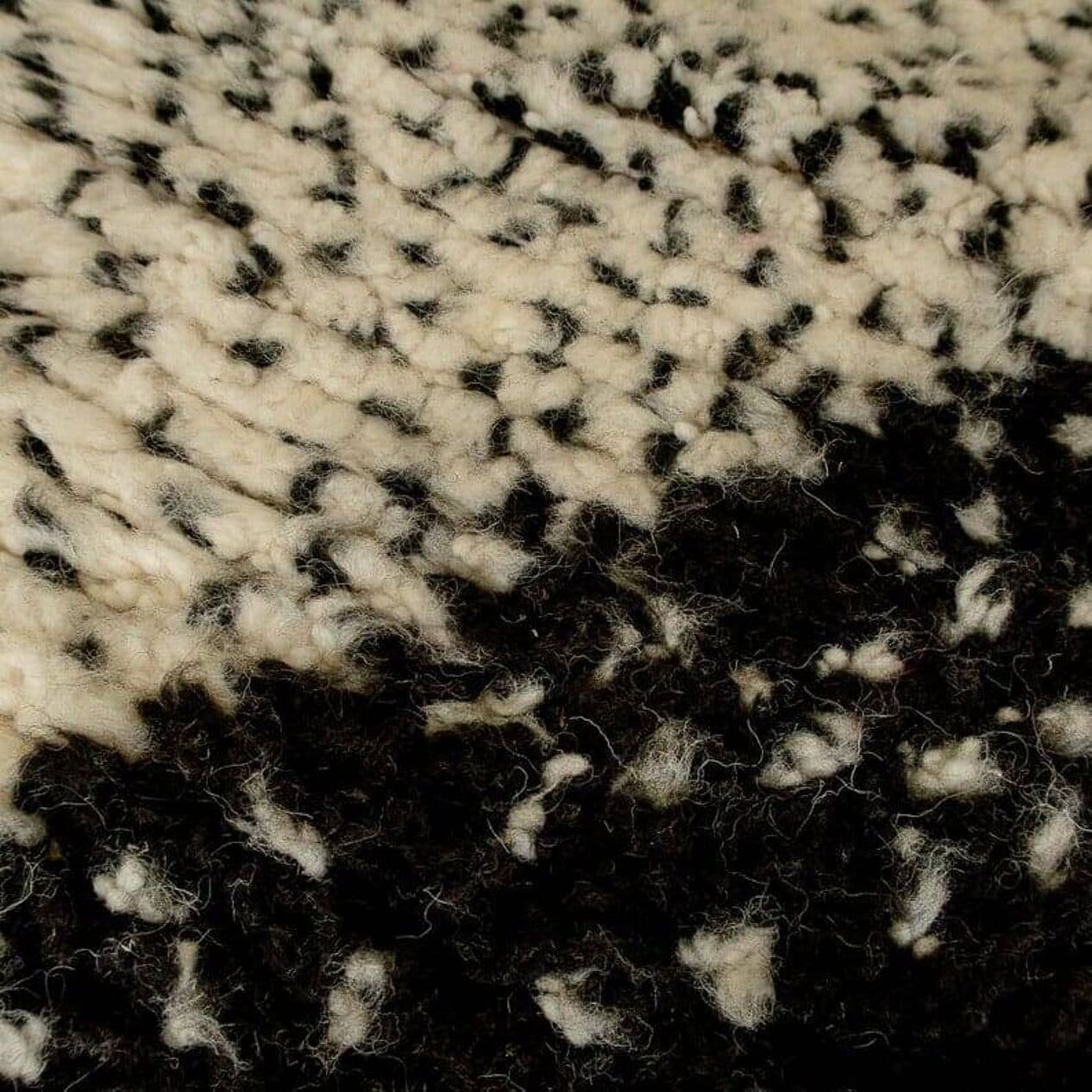 Handwoven rug 140x260 cm, wool, black, white, Morocco - 207768