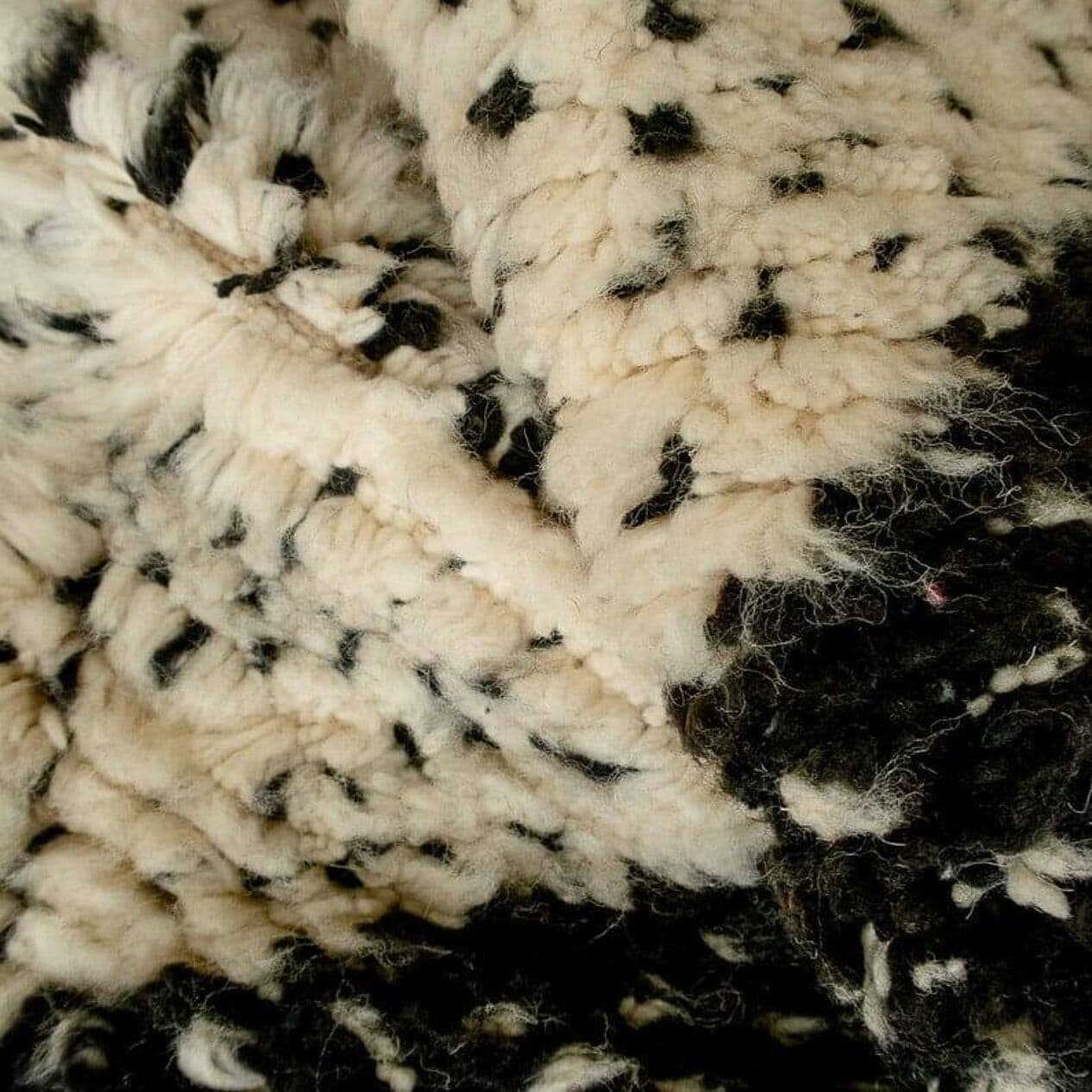 Handwoven rug 140x260 cm, wool, black, white, Morocco - 207773