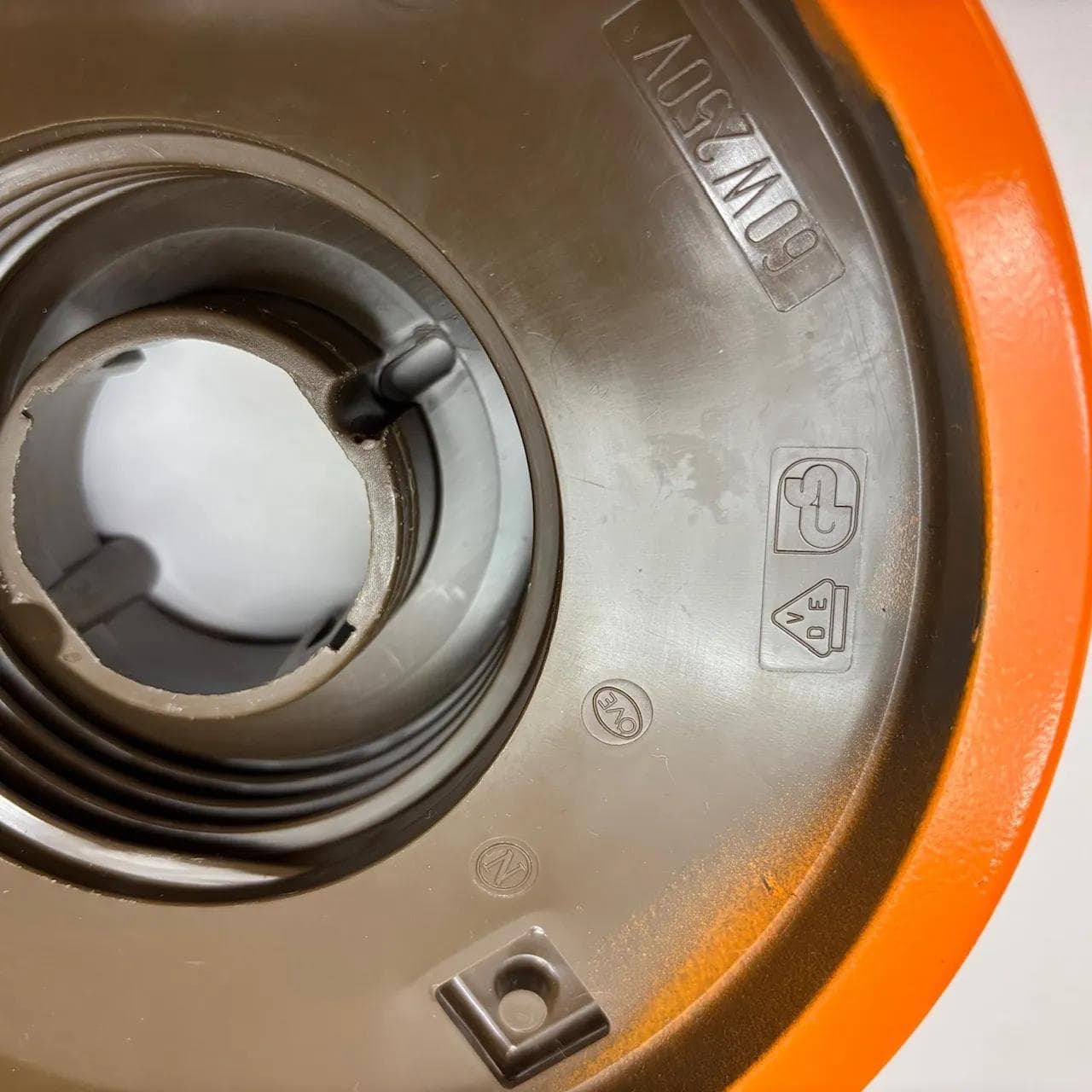 Pomarańczowy kinkiet space age z dymionego szkła i plastiku, Niemcy, lata 70. - 15088