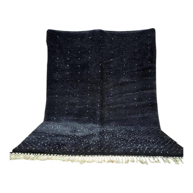 Handwoven rug 150x250 cm, wool, black, Morocco - DIMENSION