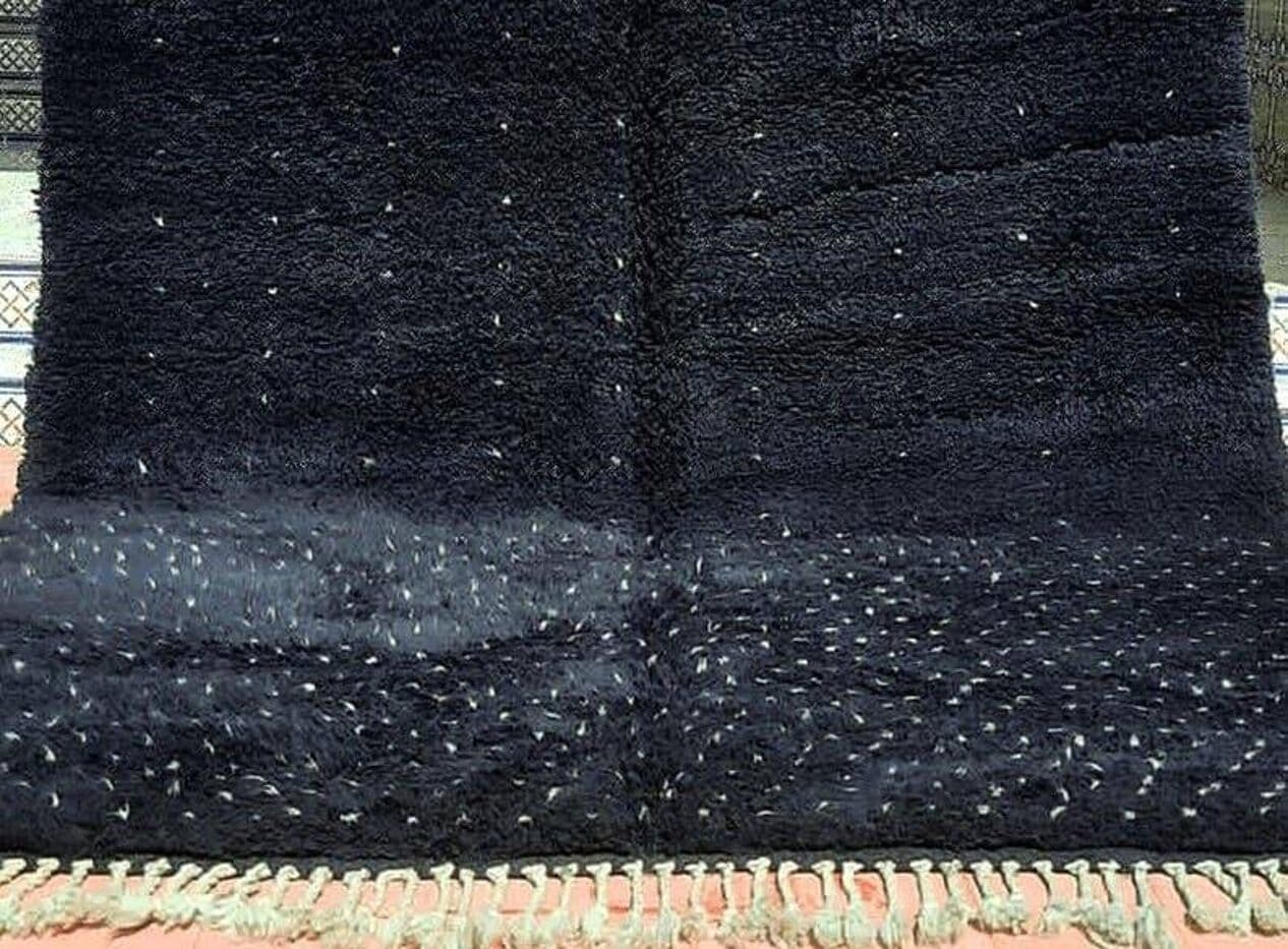Handwoven rug 150x250 cm, wool, black, Morocco - 207750
