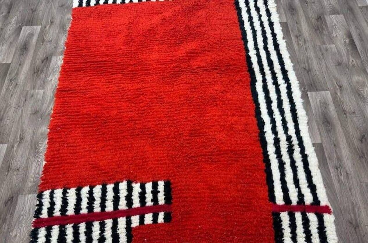 Handwoven rug 150x250 cm, wool, red, Morocco - 207742