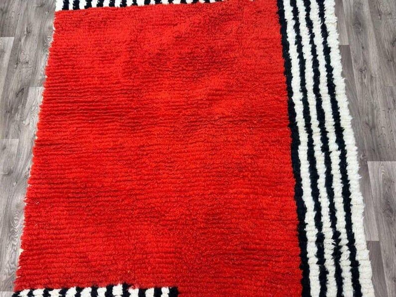 Handwoven rug 150x250 cm, wool, red, Morocco - 207744