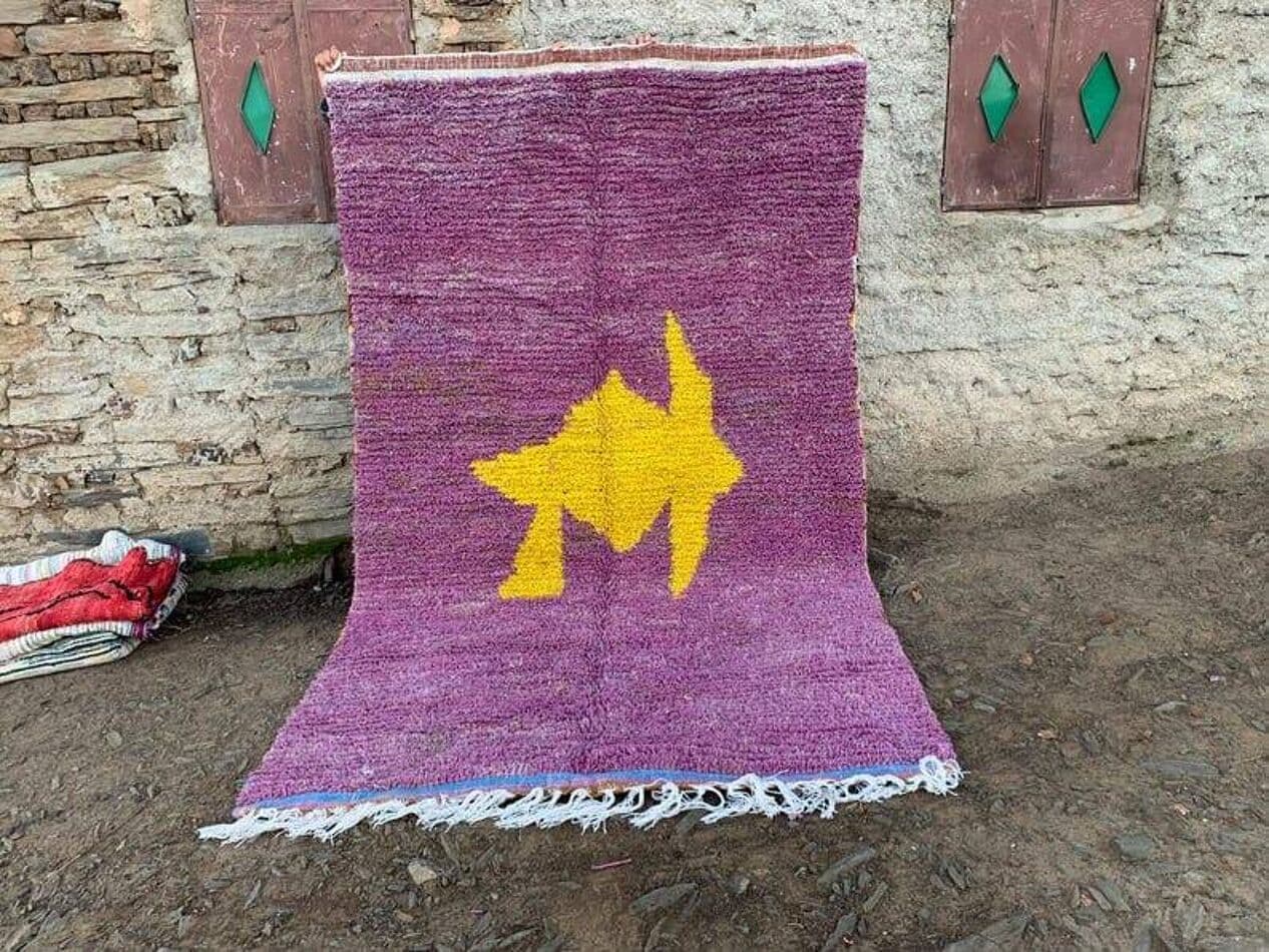 Ręcznie tkany dywan 100x200 cm, wełna, fioletowy, brak danych - 207735