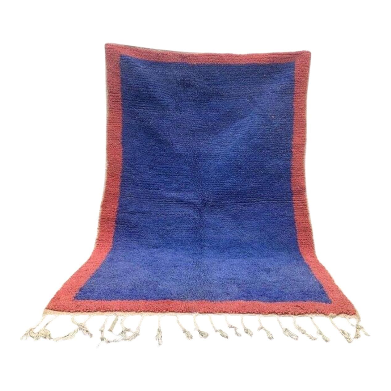 Ręcznie tkany dywan 100x200 cm, wełna, niebieski, kraj nieznany