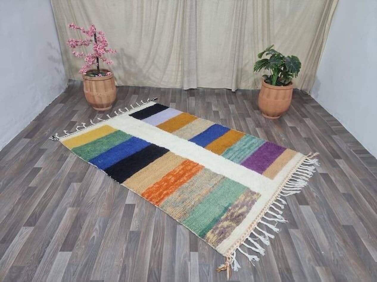 Ręcznie tkany dywan 150x250 cm, wełna, multikolor, Maroko - 207687