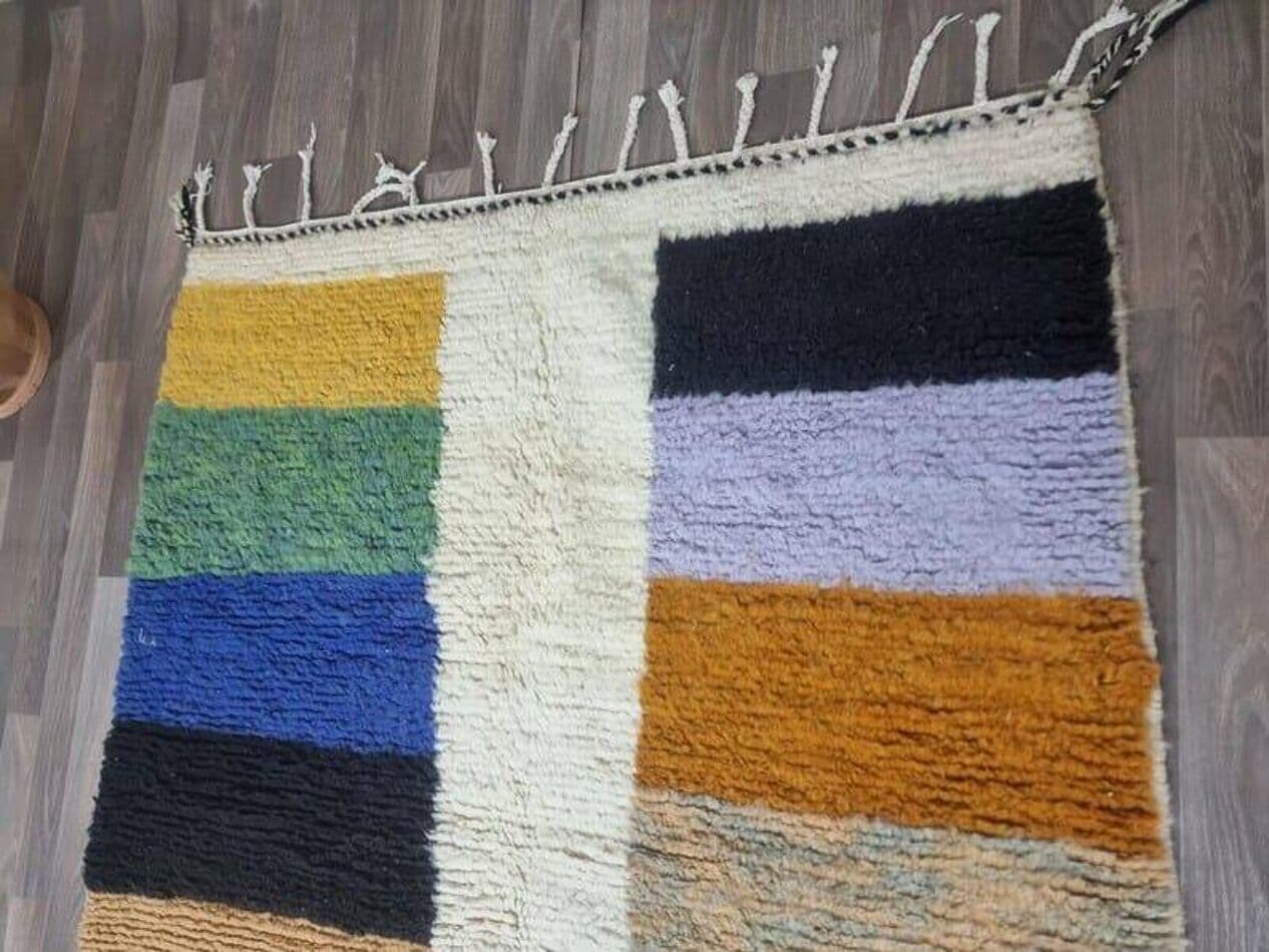 Ręcznie tkany dywan 150x250 cm, wełna, multikolor, Maroko - 207692