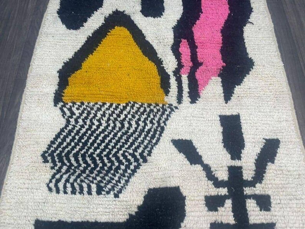 Handwoven rug 150x260 cm, wool, multicolor, Morocco - 207668