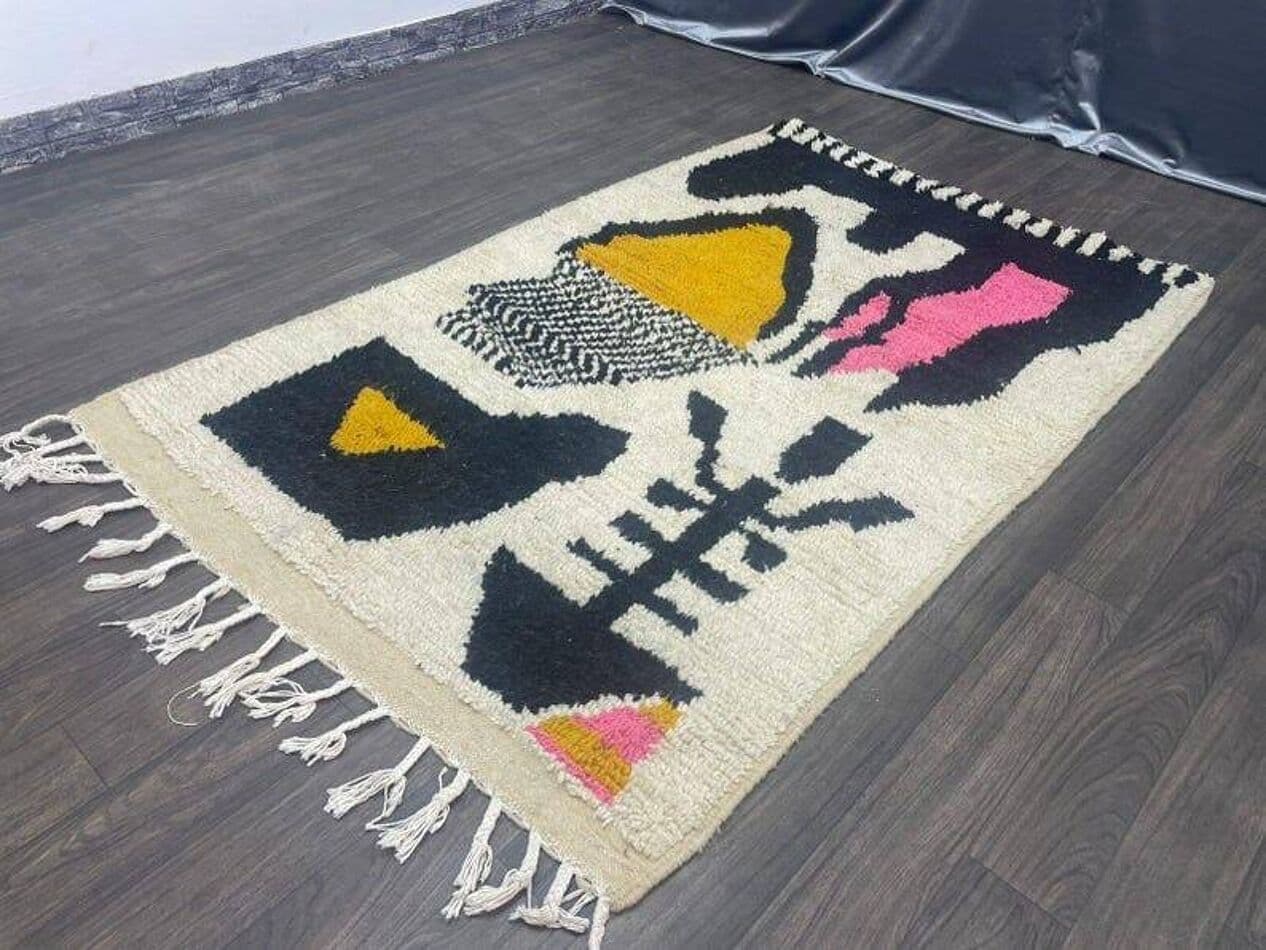 Handwoven rug 150x260 cm, wool, multicolor, Morocco - 207670