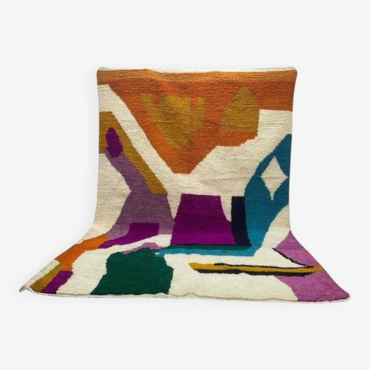 Ręcznie tkany dywan 145x255 cm, wełna, multikolor, Maroko - 207632