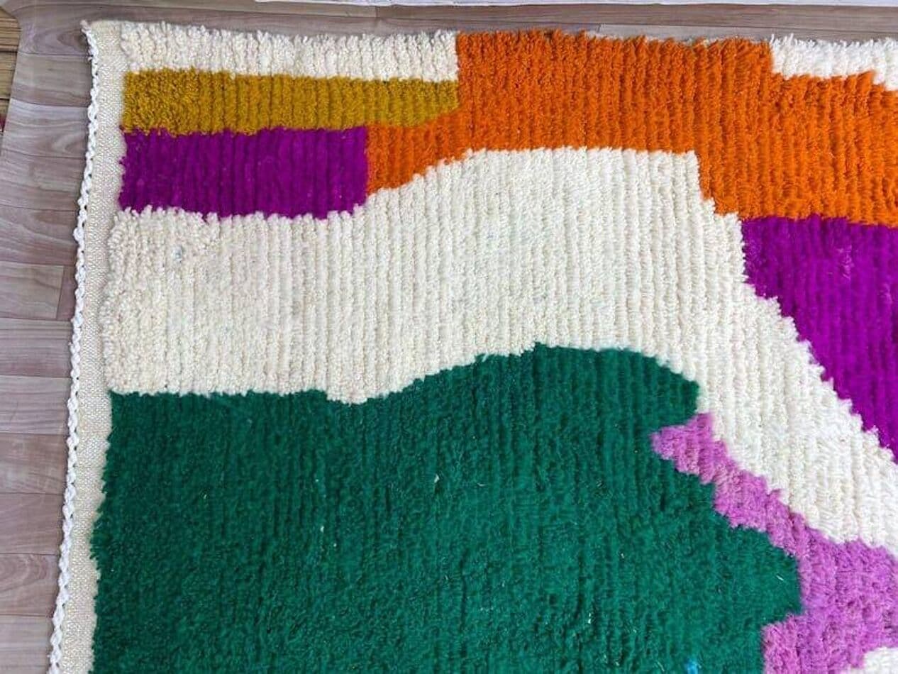 Ręcznie tkany dywan 145x255 cm, wełna, multikolor, Maroko - 207634