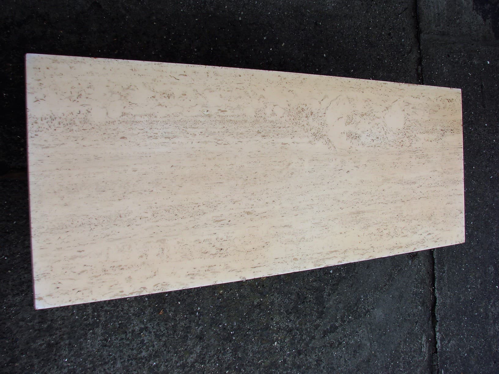 Coffee table, beige travertine, chrome steel, 1970s - 207605