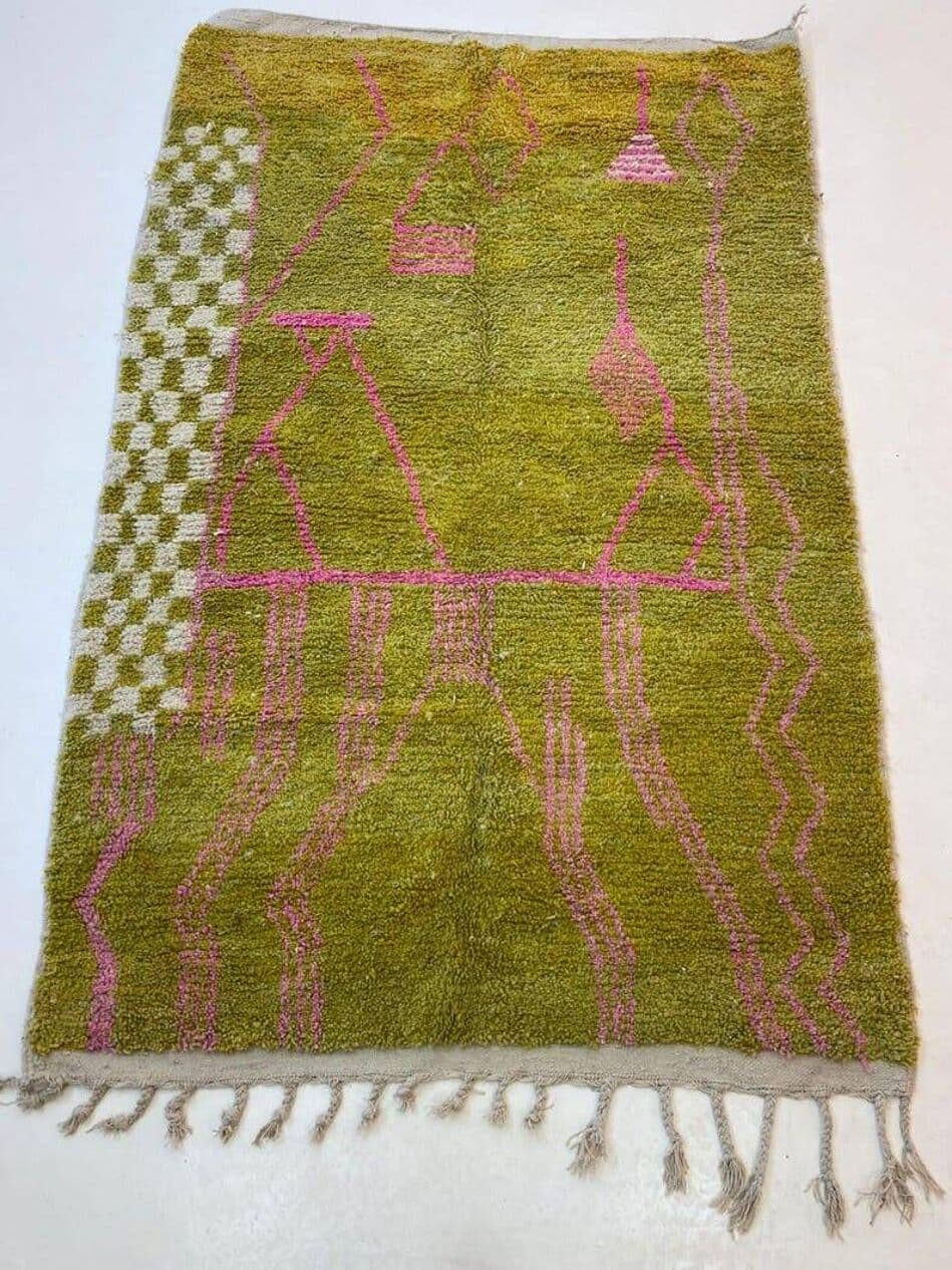 Ręcznie tkany dywan 100x200 cm, wełna, multikolor, Maroko - 209141