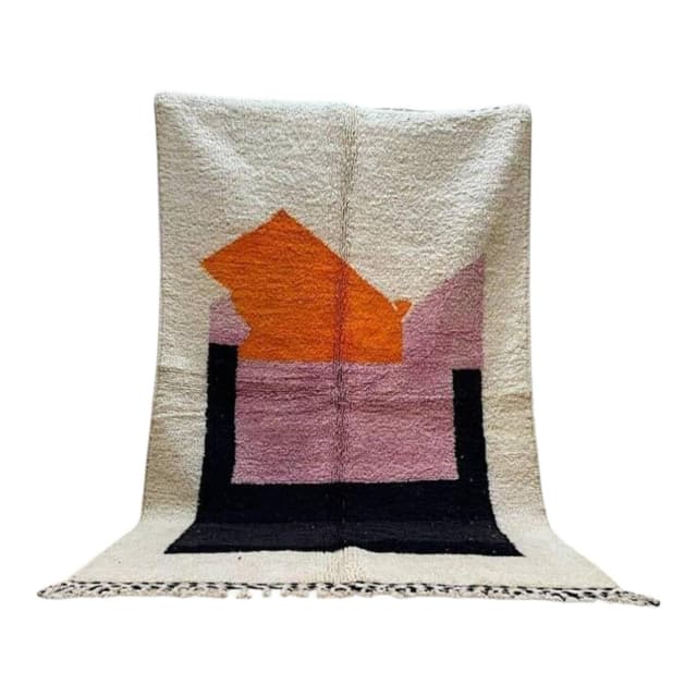 Handwoven rug 140x260 cm, wool, multicolor, Morocco - DIMENSION