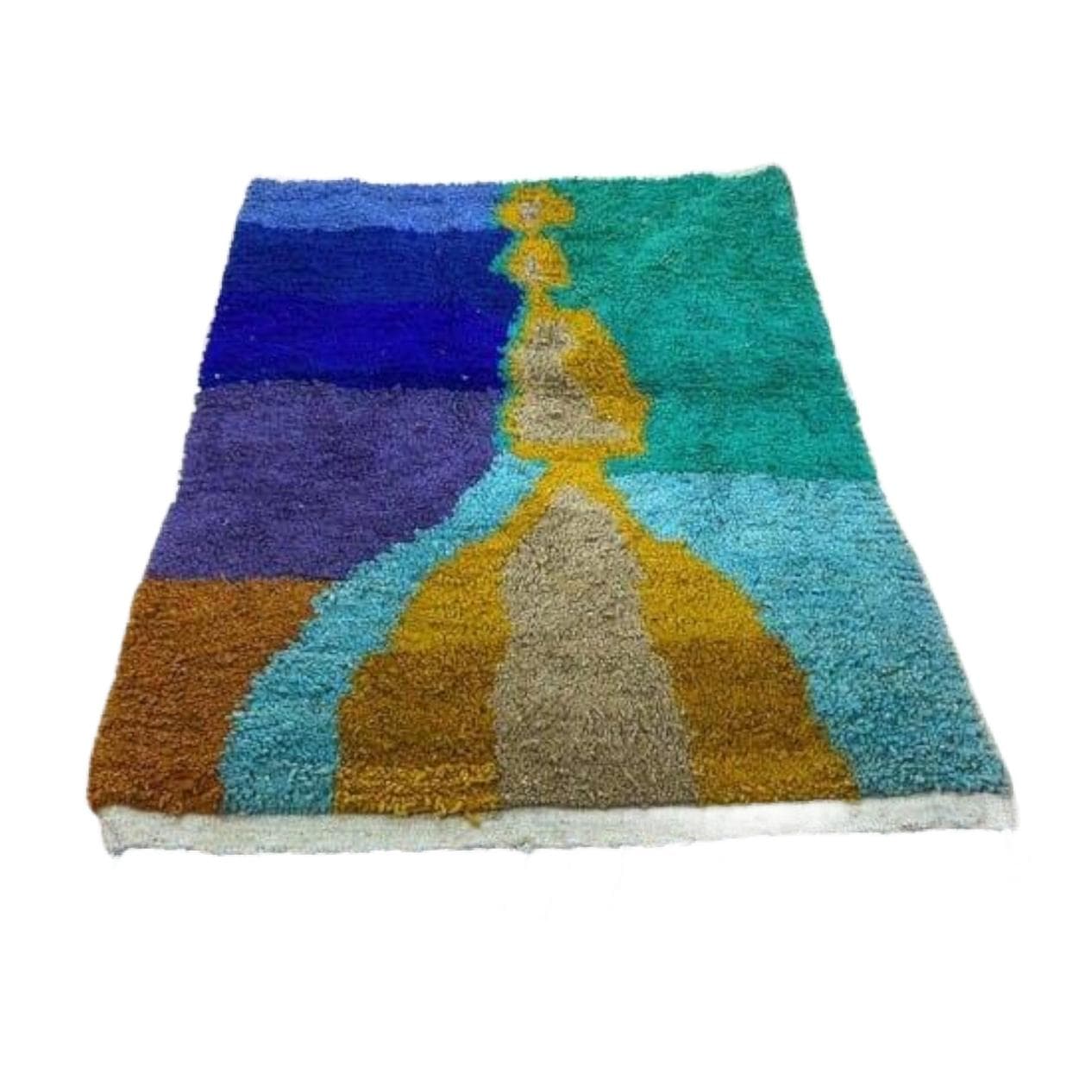 Handwoven rug 150x250 cm, wool, multicolour, Morocco