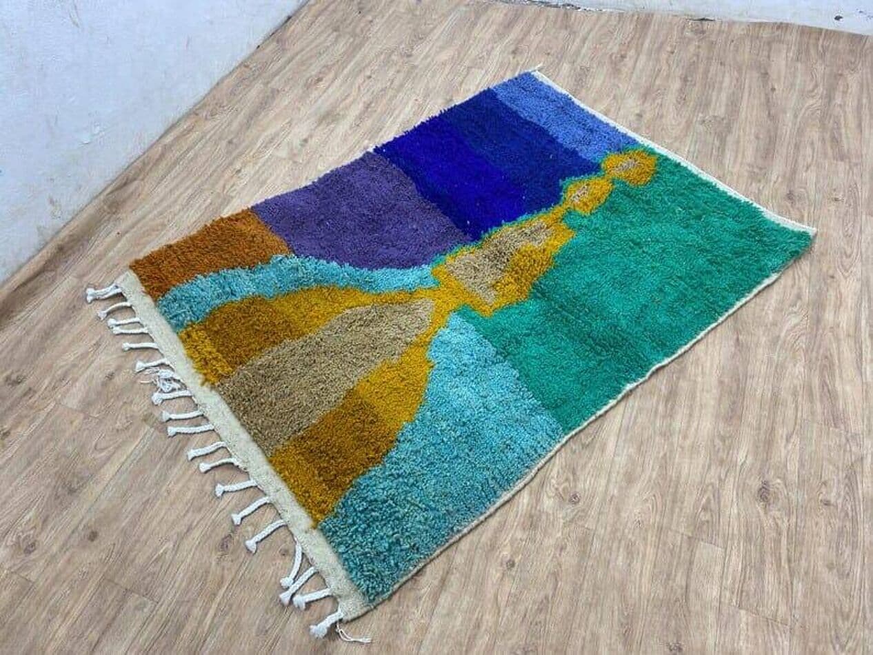 Handwoven rug 150x250 cm, wool, multicolour, Morocco - 209049