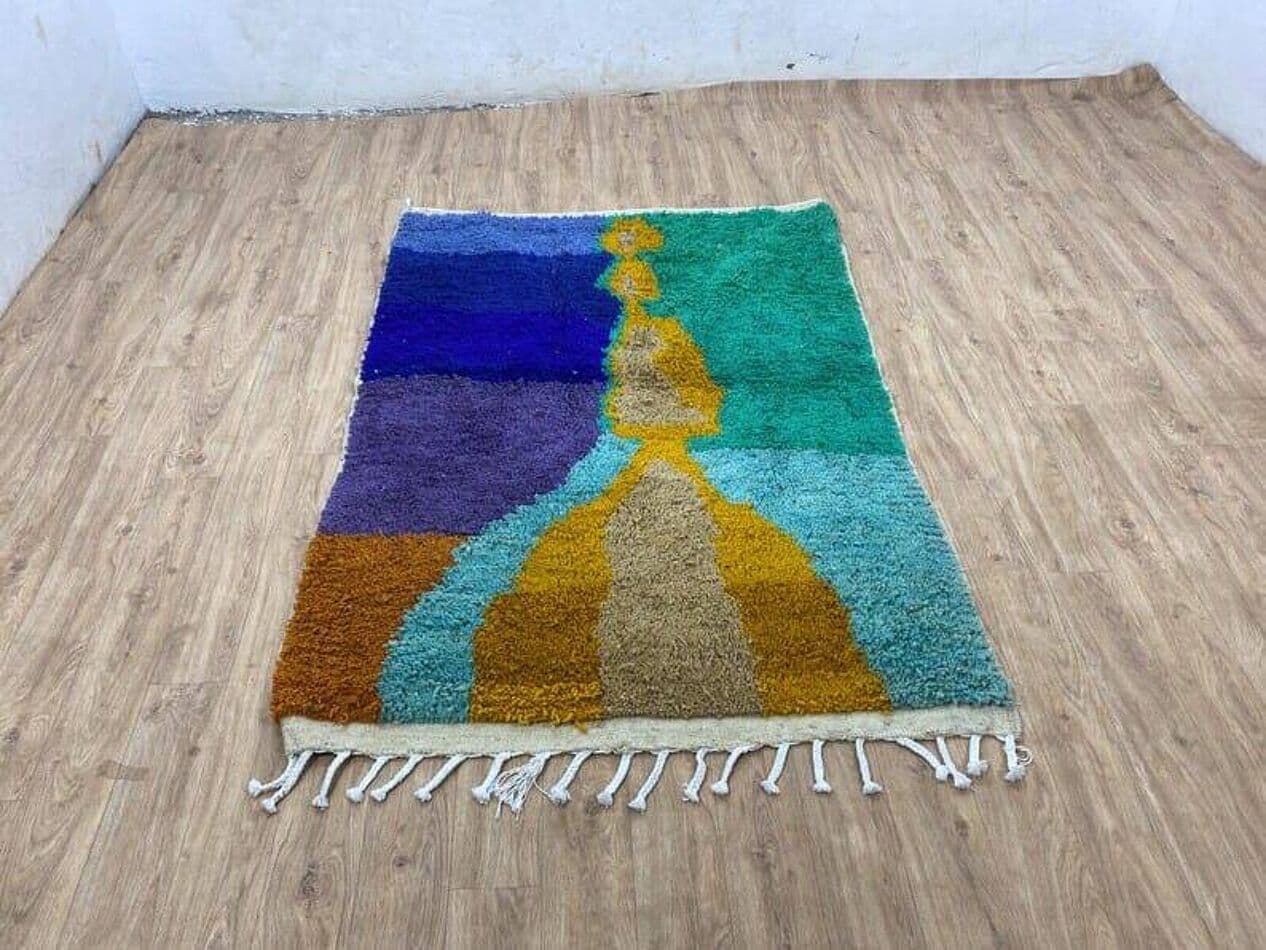 Handwoven rug 150x250 cm, wool, multicolour, Morocco - 209045