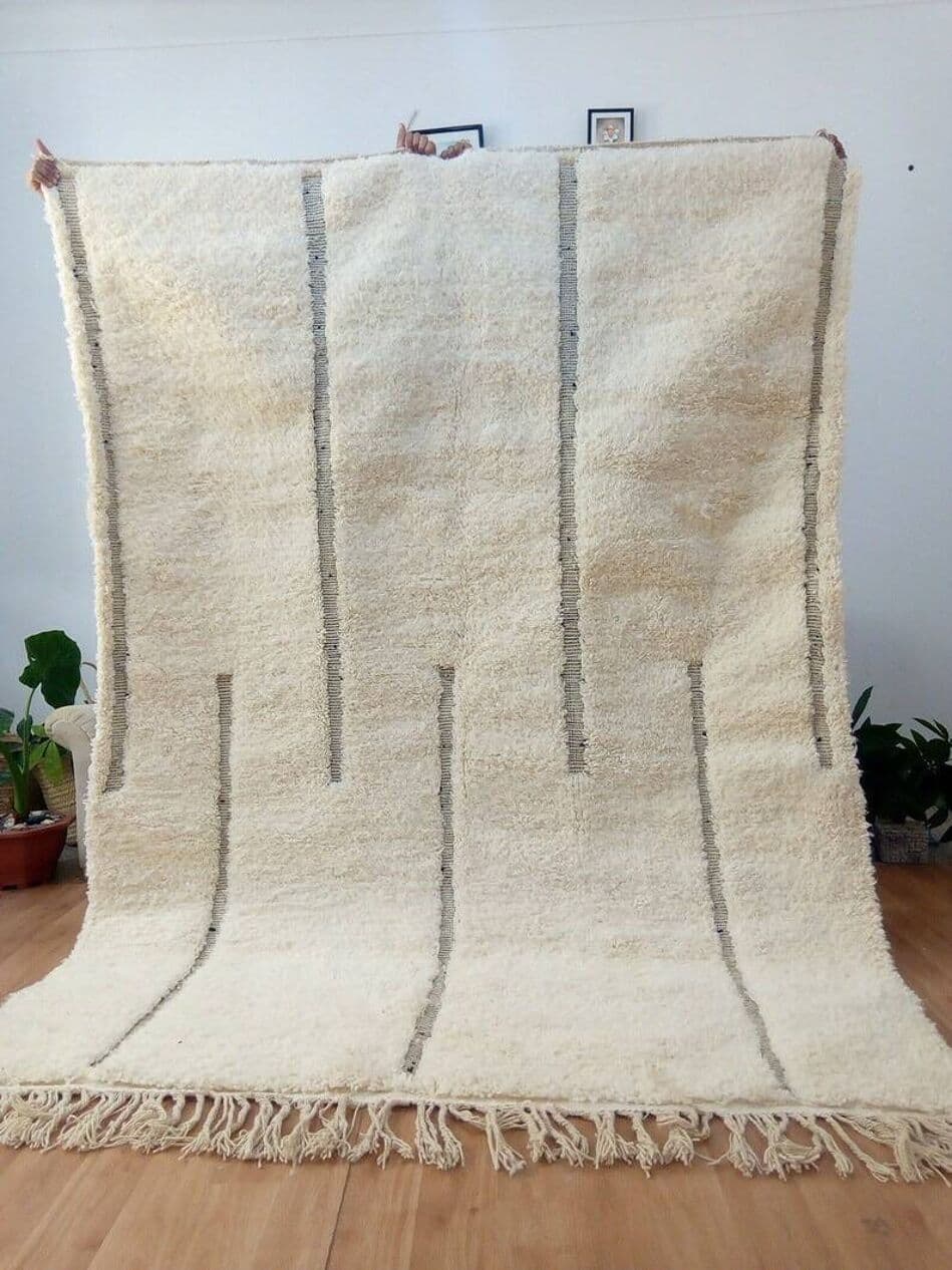 Ręcznie tkany dywan 150x250 cm, wełna, biały, Maroko - 209028