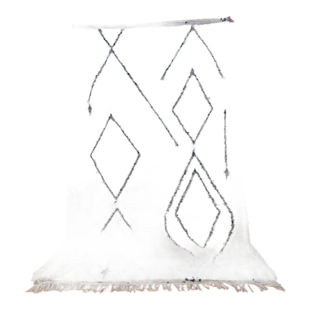 Ręcznie tkany dywan 160x250 cm, wełna, biały, Maroko - WYMIARY