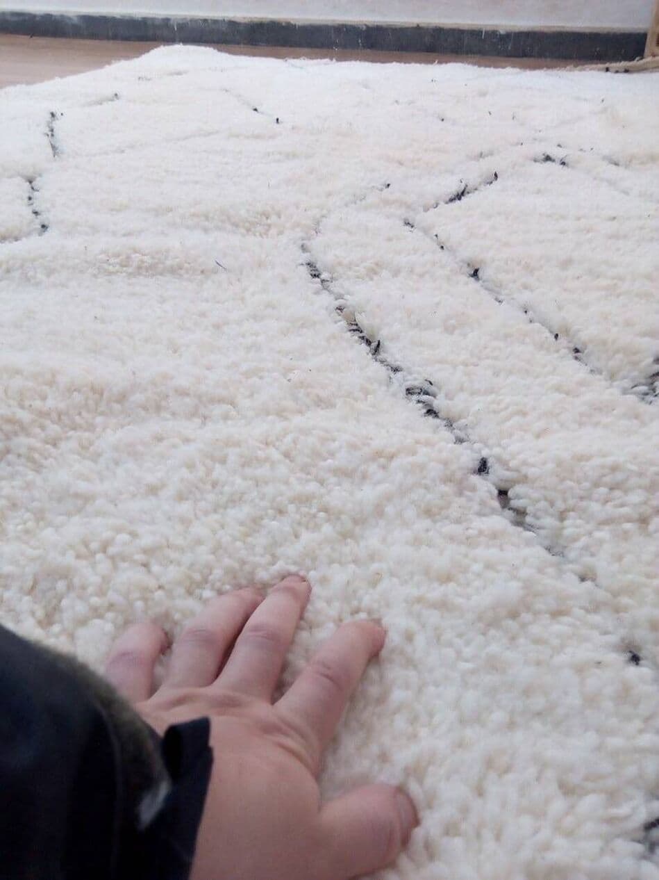 Ręcznie tkany dywan 160x250 cm, wełna, biały, Maroko - 209019