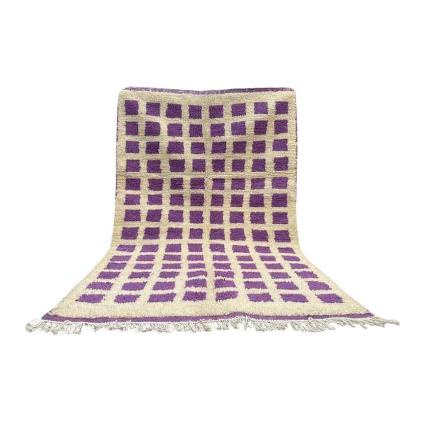 Ręcznie tkany dywan 100x200 cm, wełna, różowy, Maroko