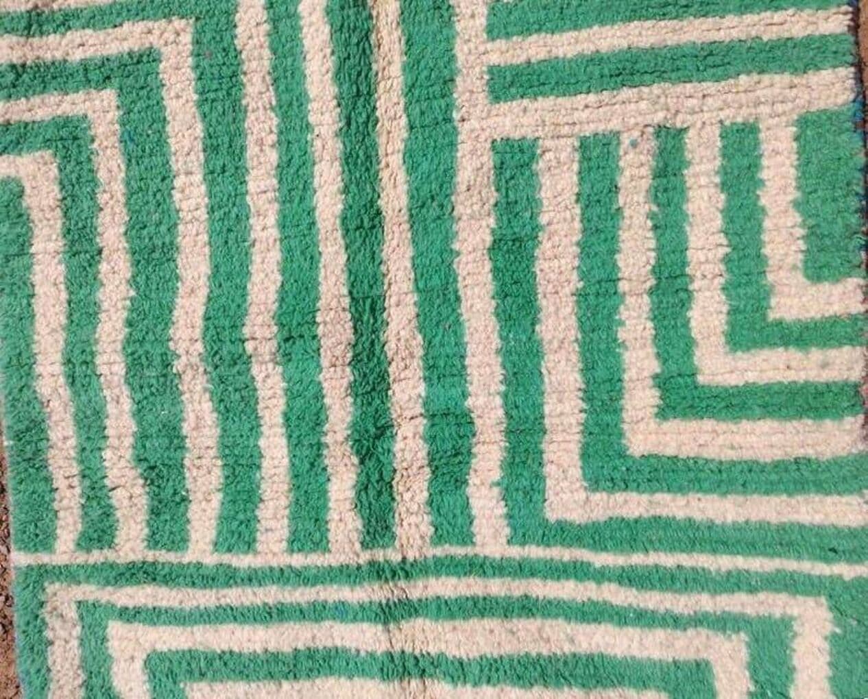 Ręcznie tkany dywan 150x250 cm, wełna, zielony, Maroko - 209003