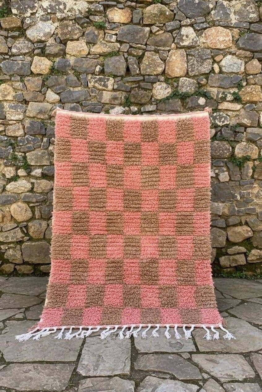 Ręcznie tkany dywan 100x200 cm, wełna, multikolor, Maroko - 208991