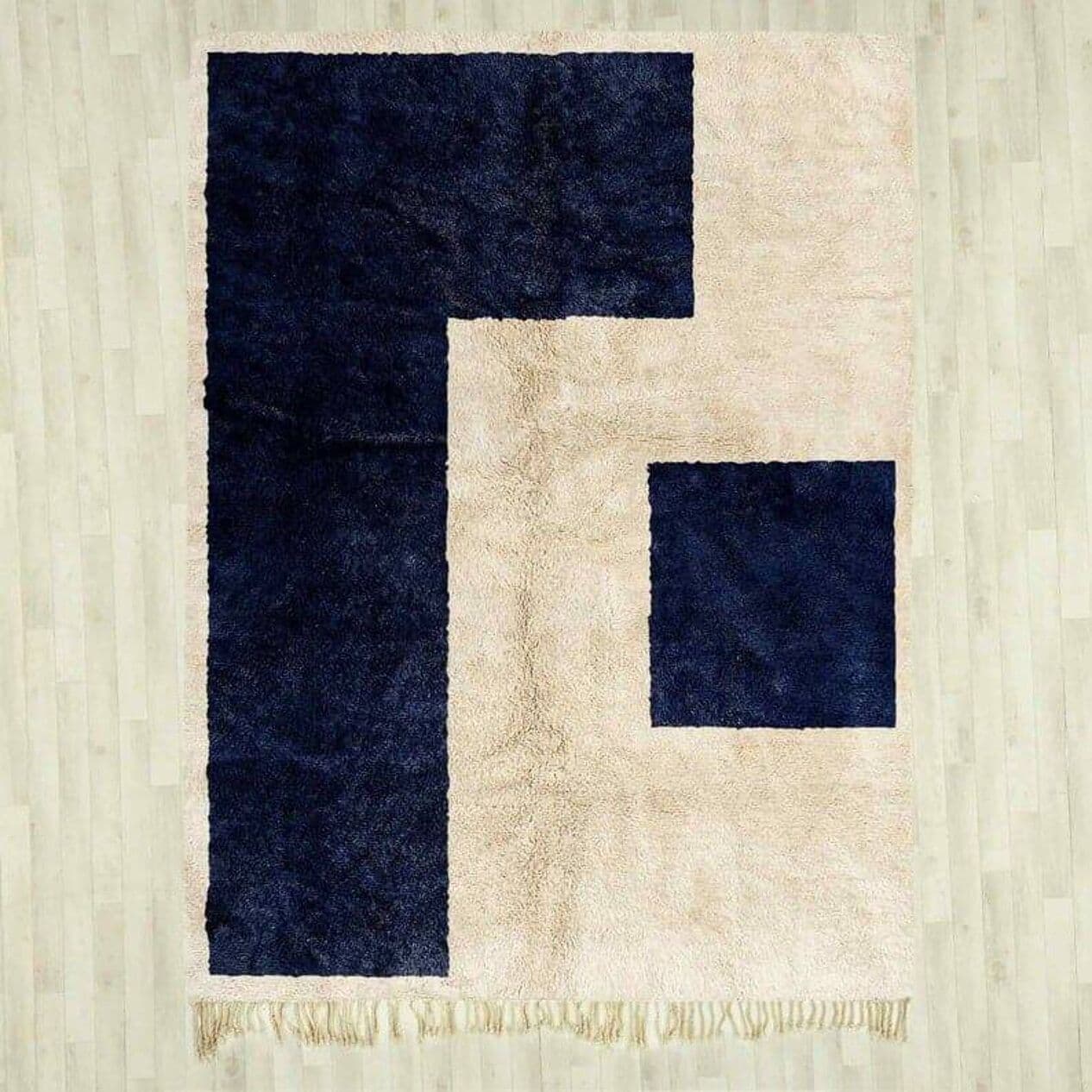 Ręcznie tkany dywan 150x250 cm, wełna, granatowy, Maroko - 208978