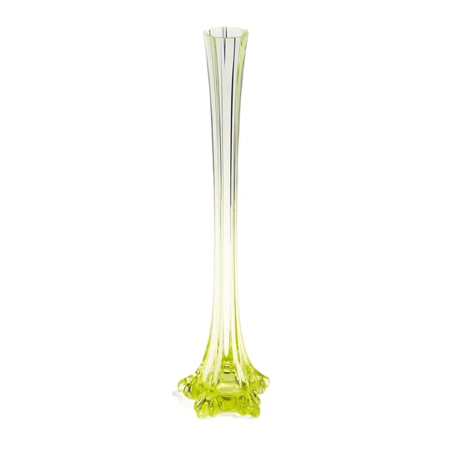 Flute Vase, Art Nouveau, light green uranium glass, Poland, 1920s - DIMENSION