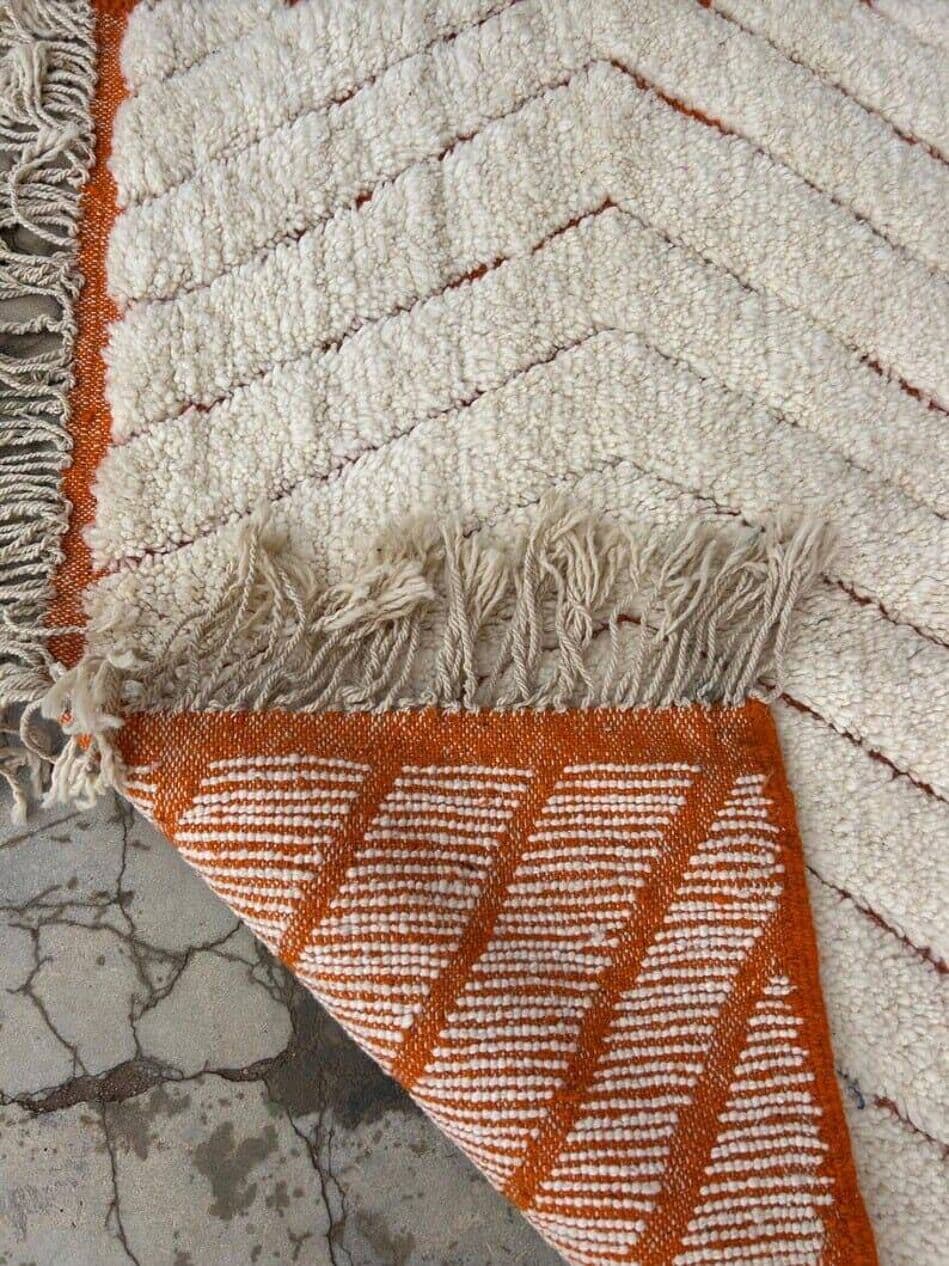 Ręcznie tkany dywan 100x200 cm, wełna, beżowy, Maroko - 208891