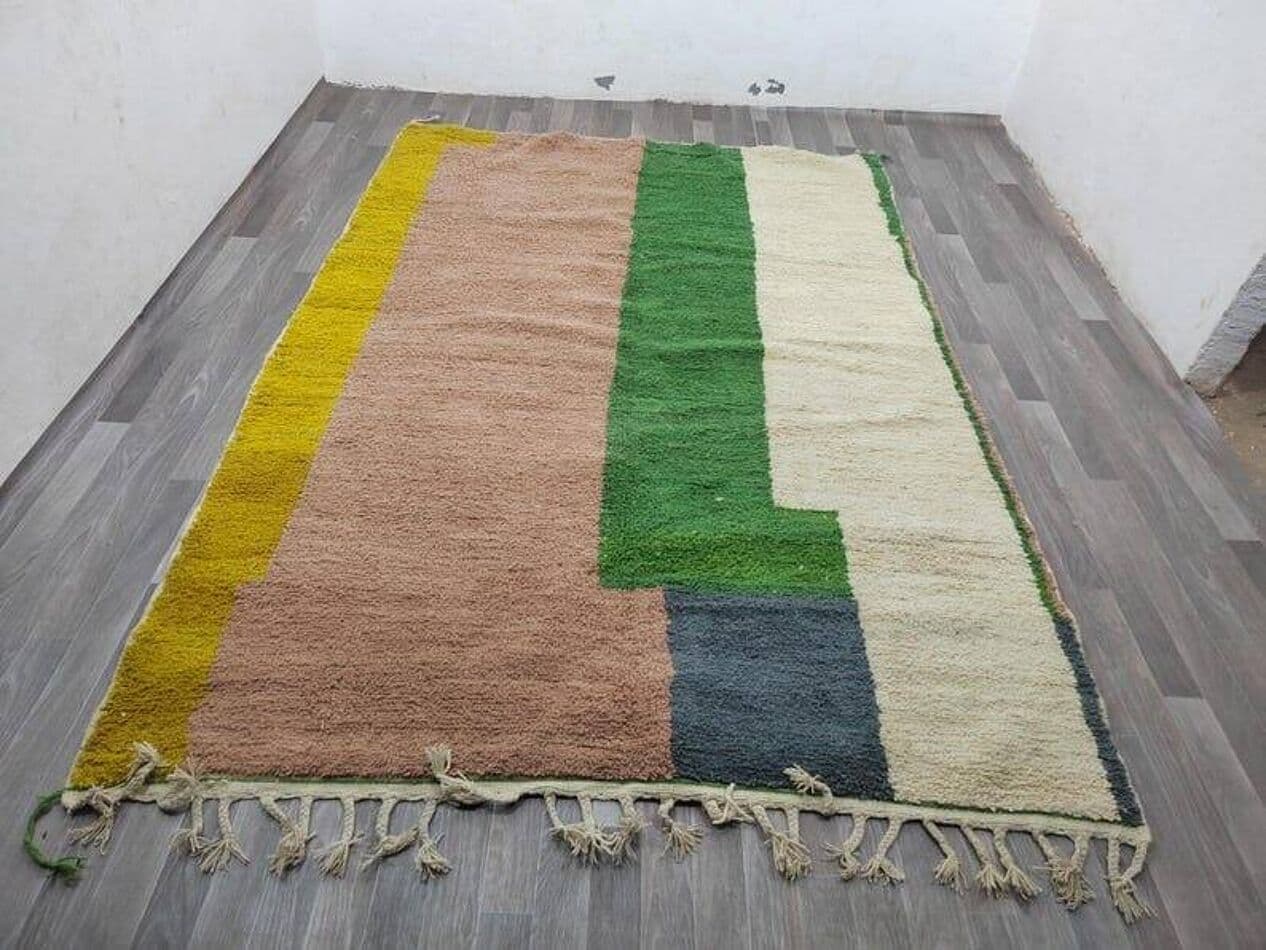 Ręcznie tkany dywan 200x300 cm, wełna, multikolor, Maroko - 208852