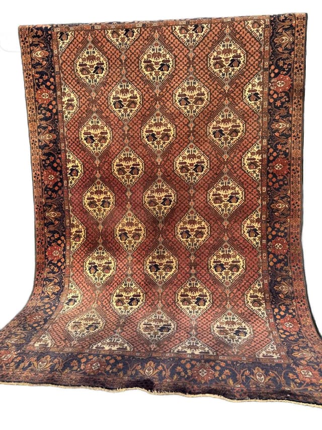 Dywan Kazak, 290x192 cm, czerwony, wełna, Turcja, lata 70. - WYMIARY