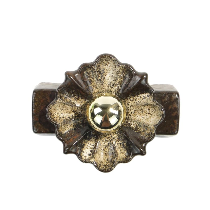 Wall sconce PAN, dark brown ceramic, gold metal, Germany, 1970s.