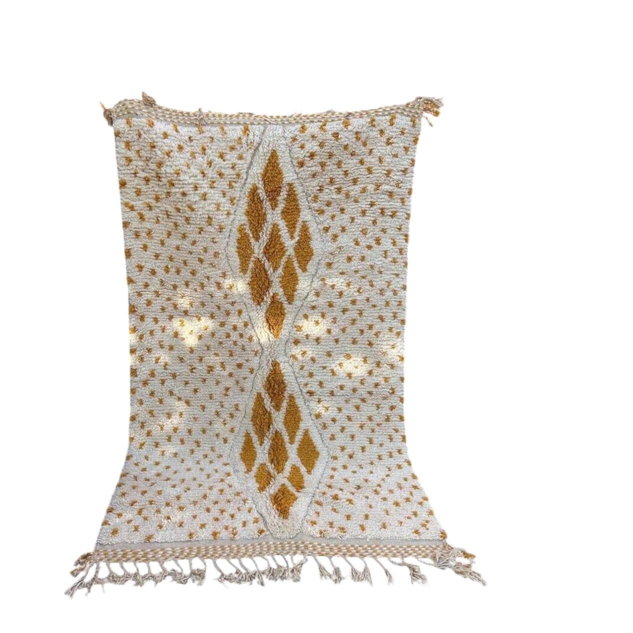 Ręcznie tkany dywan 100x200 cm, wełna, biały, Maroko