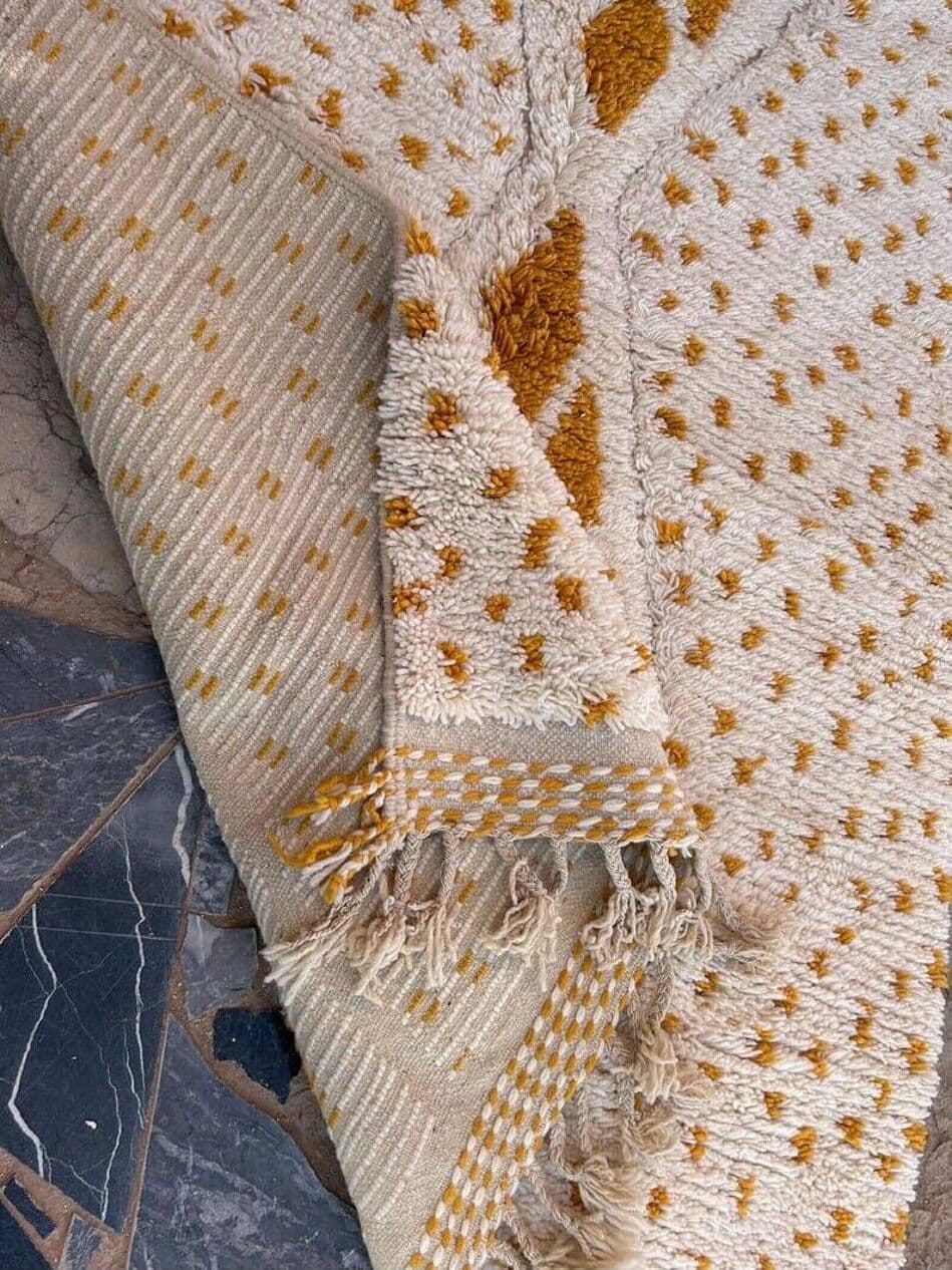 Ręcznie tkany dywan 200x300 cm, wełna, beżowy, Maroko - 208667