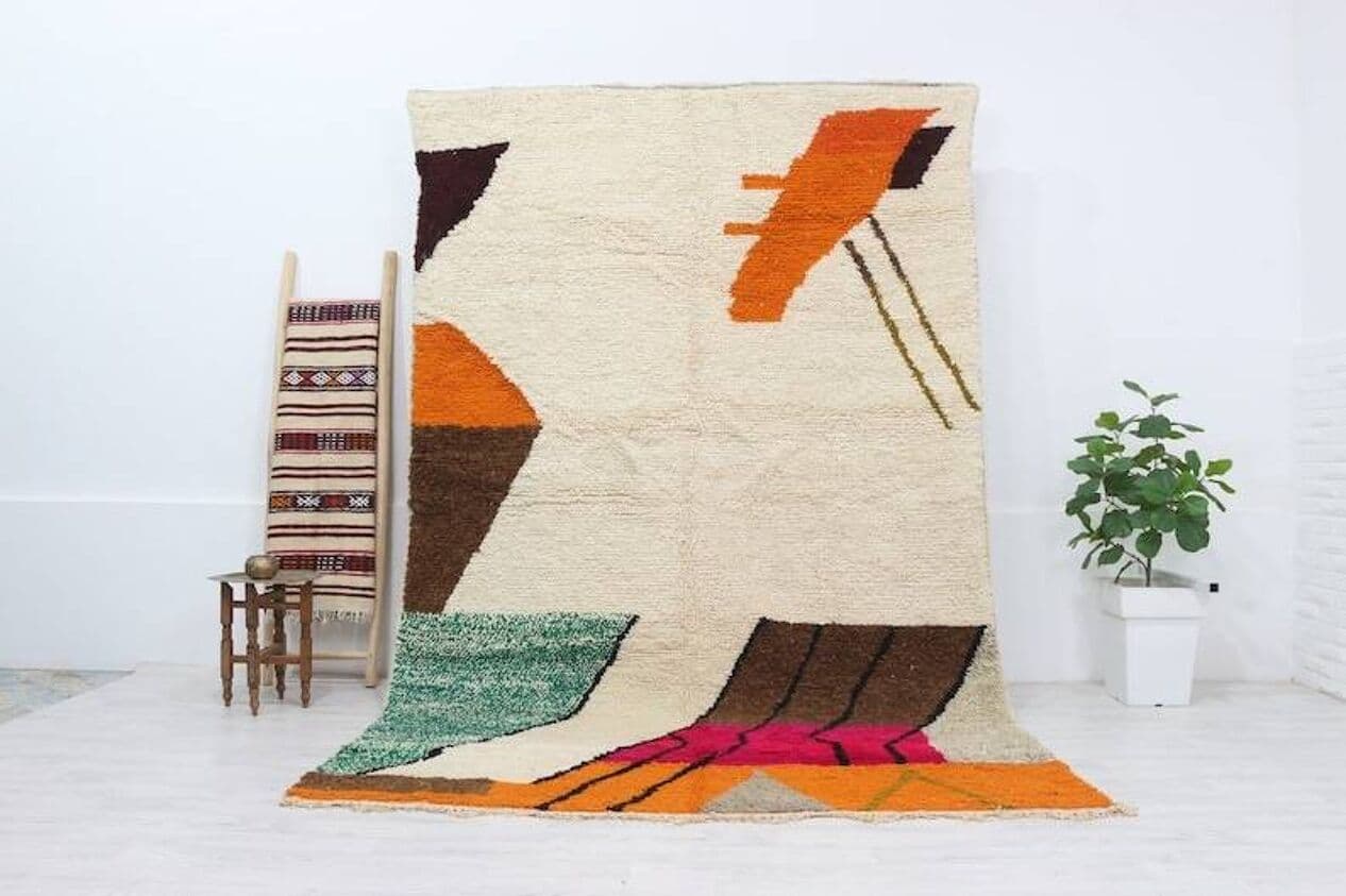 Ręcznie tkany dywan 200x300 cm, wełna, multikolor, Maroko - 208659