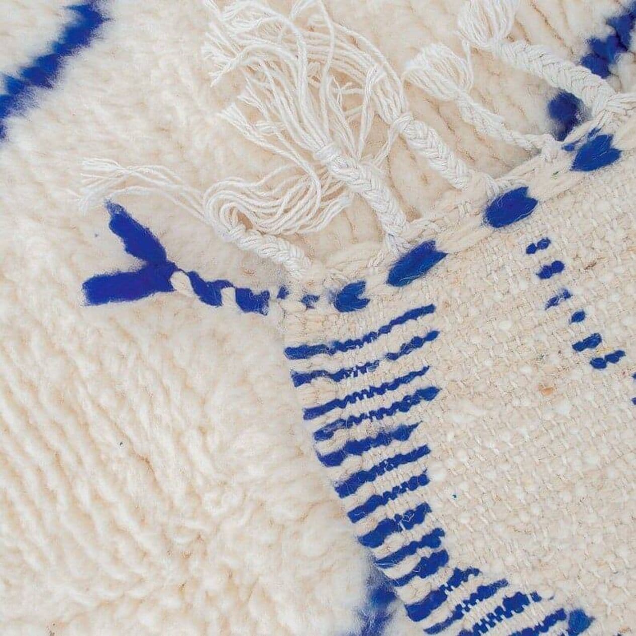 Ręcznie tkany dywan 100x200 cm, wełna, biały, Maroko - 208649