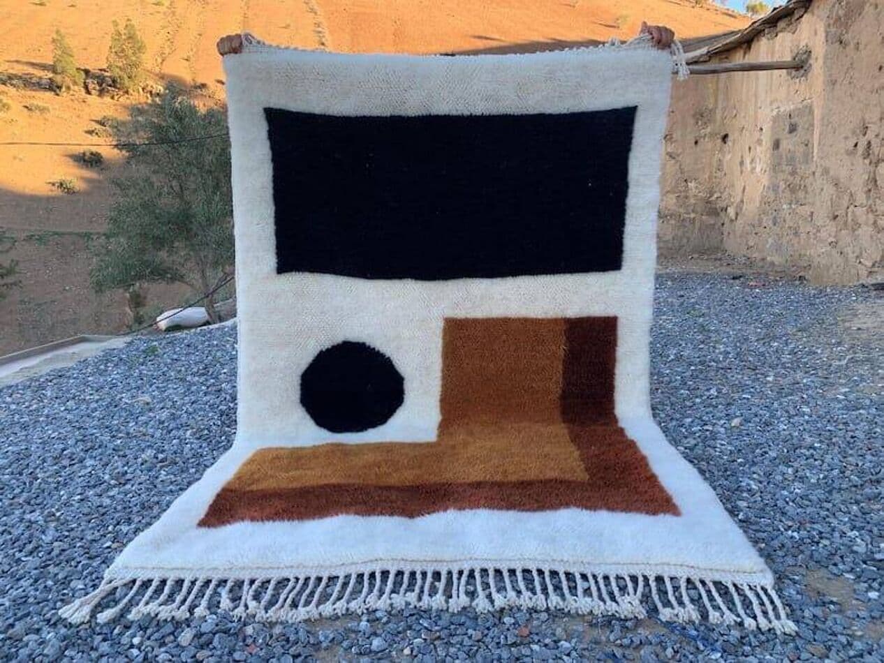 Handwoven rug 150x250 cm, wool, multicolor, Morocco - 208588