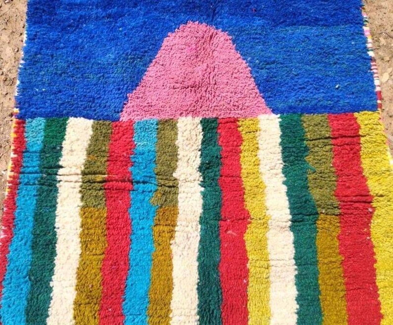 Ręcznie tkany dywan 160x240 cm, wełna, multikolor, Maroko - 209579