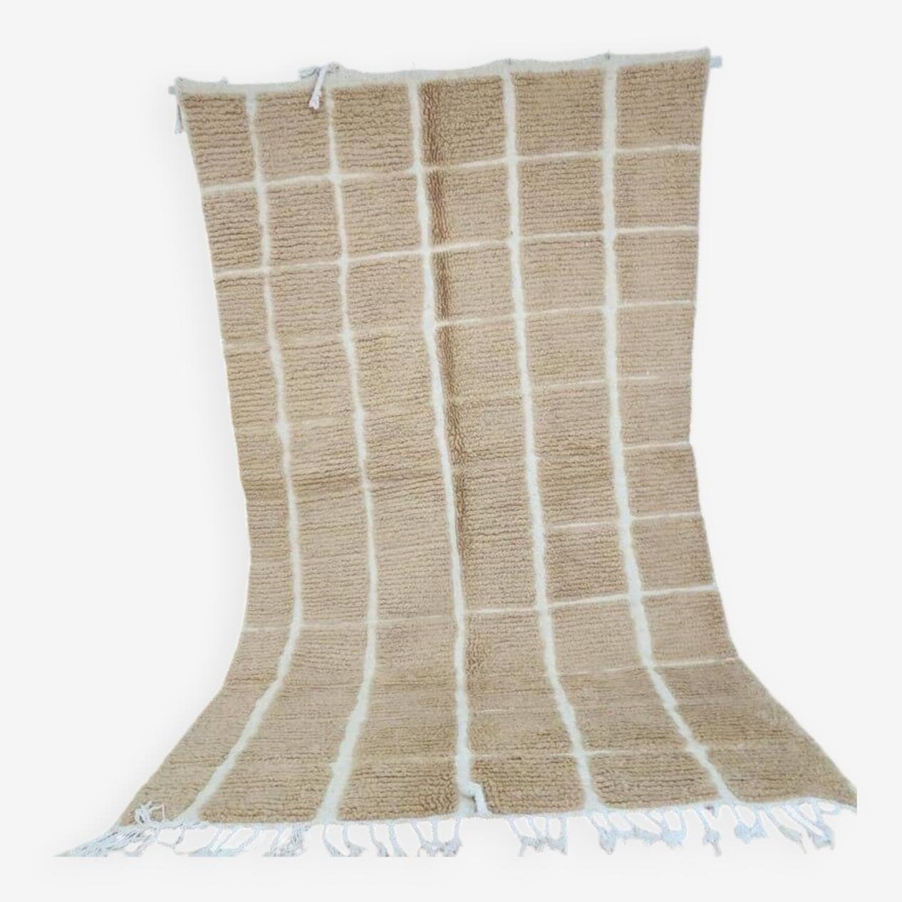 Ręcznie tkany dywan 150x250 cm, wełna, beżowy, Maroko - 209548