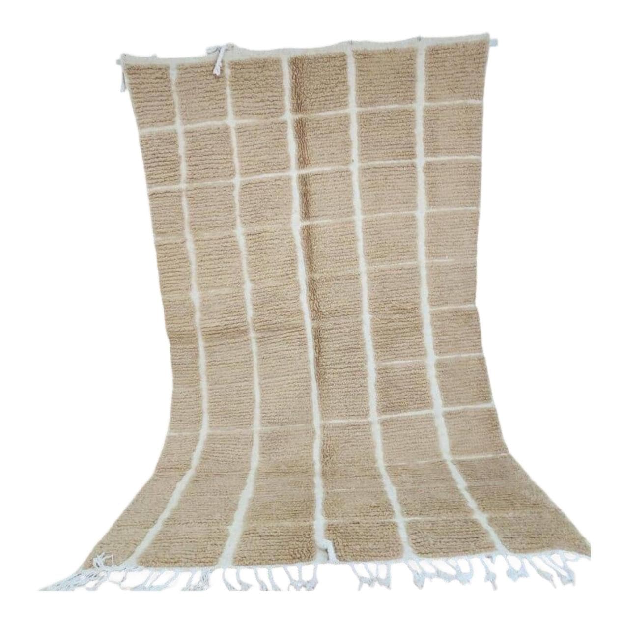 Ręcznie tkany dywan 150x250 cm, wełna, beżowy, Maroko