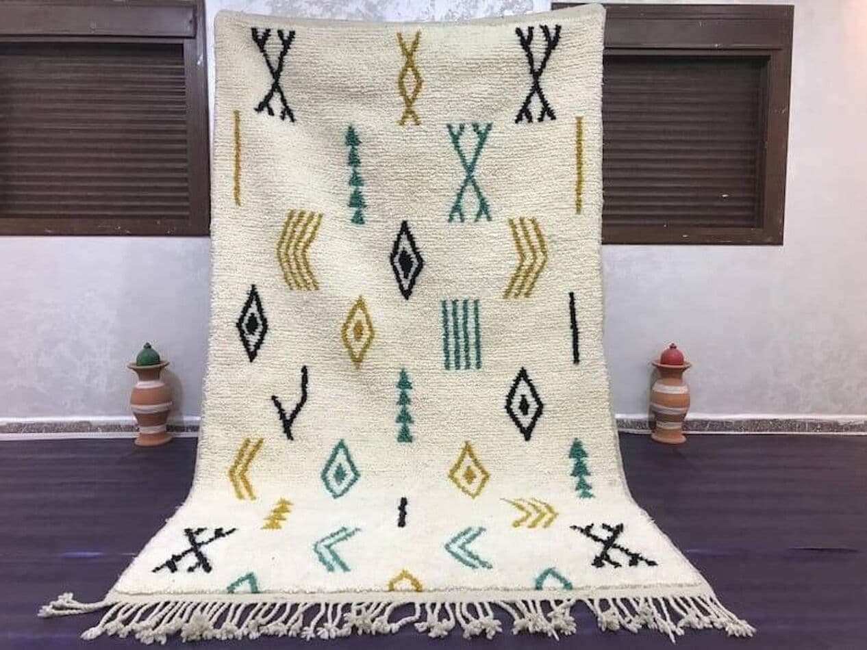 Handwoven rug 200x300 cm, wool, multicolor, Morocco - 209477