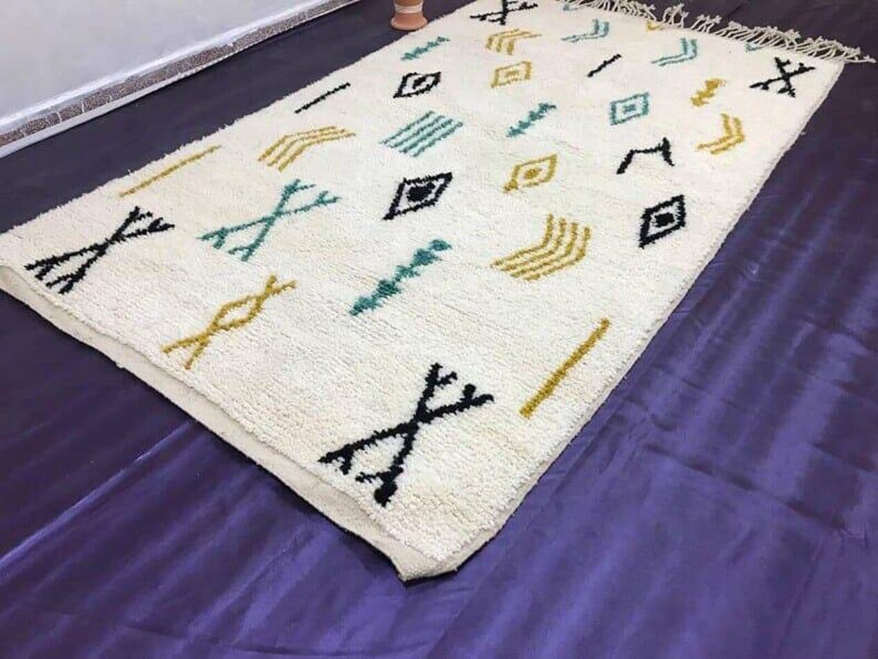 Handwoven rug 200x300 cm, wool, multicolor, Morocco - 209472