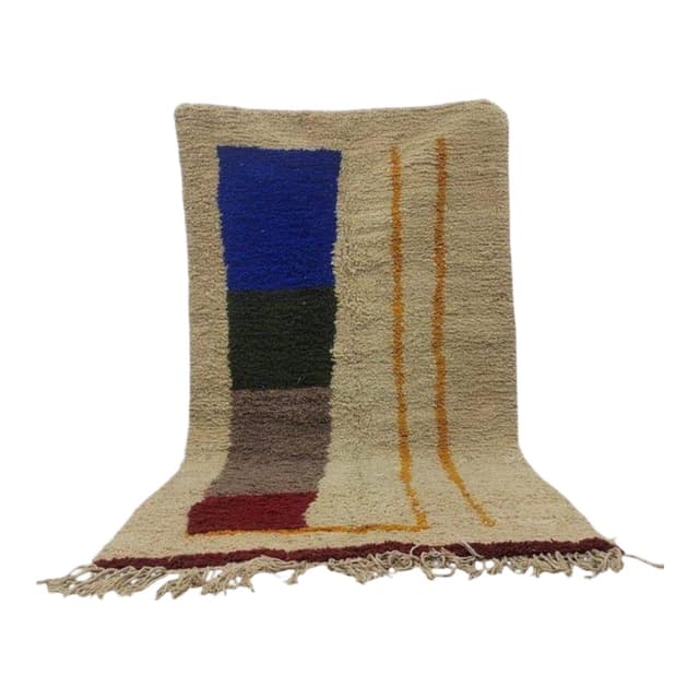 Ręcznie tkany dywan 200x300 cm, wełna, multikolor, Maroko - WYMIARY