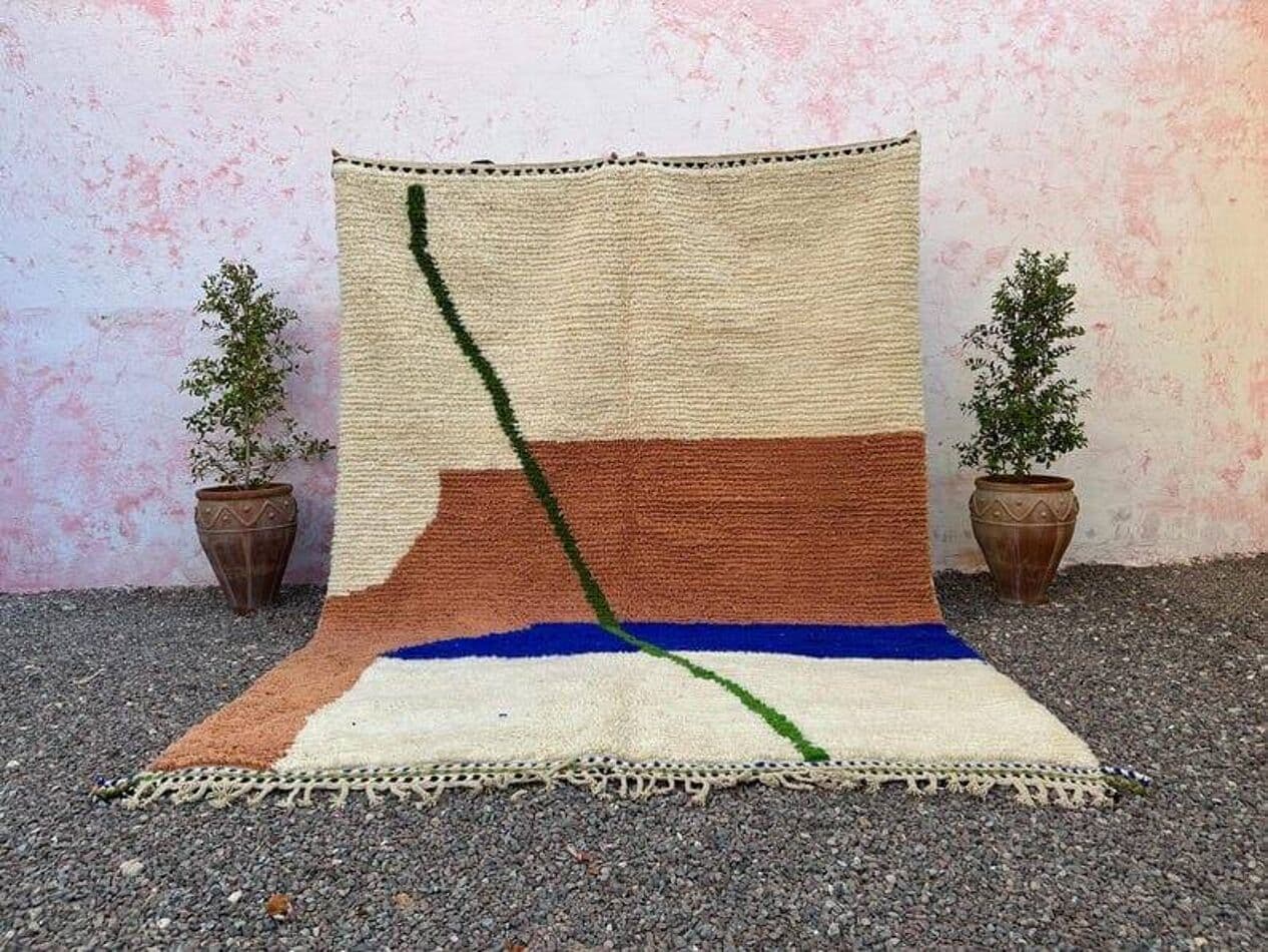 Ręcznie tkany dywan 200x300 cm, wełna, multikolor, Maroko - 209324