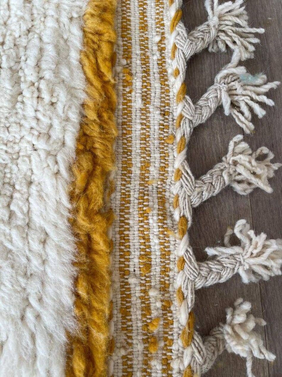 Hand-woven rug 150x250 cm, wool, beige, brown, Morocco - 209303