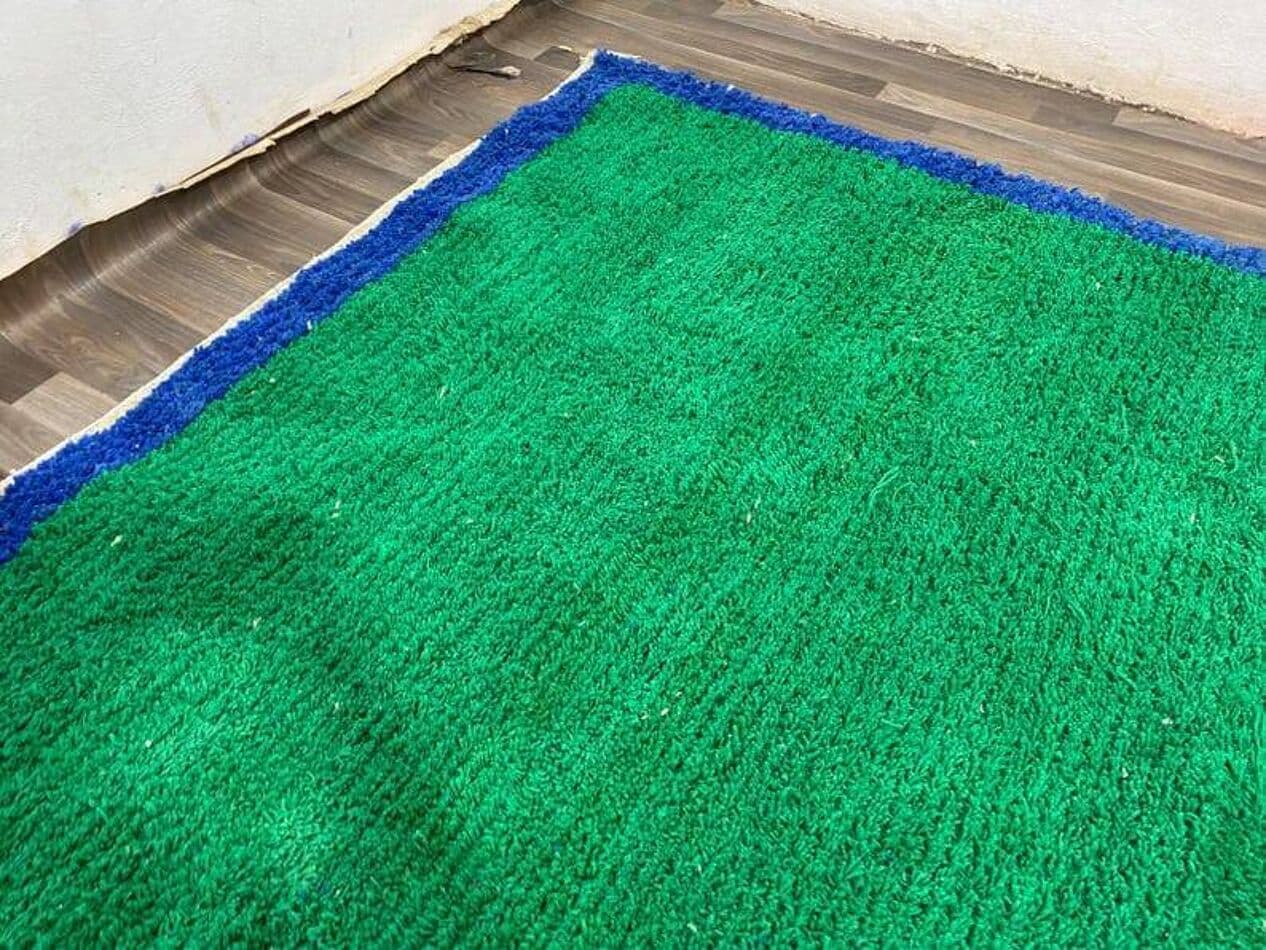 Handwoven rug 200x300 cm, wool, green, blue, Morocco - 209295